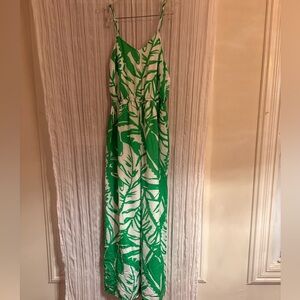 Lilly Pulitzer Adjustable Speghetti Strap Tropical Green size Small Jumpsuit